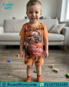 بيجامة سيارات أطفال صيفي