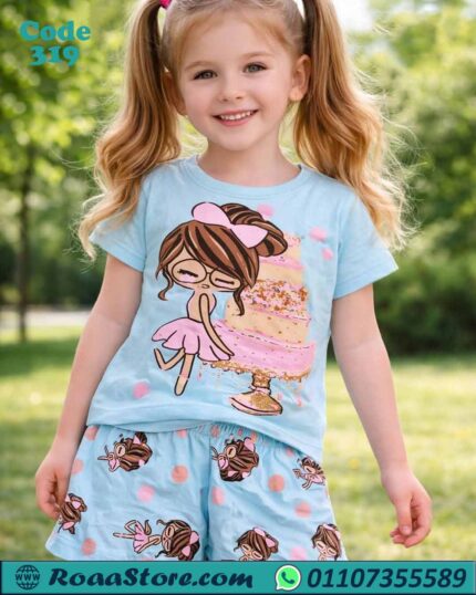 بيجامة بناتي رسمة كيوت