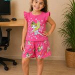 طقم بناتي أطفال وردي شيك