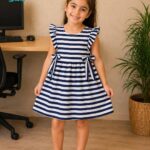 فستان أطفال مخطط أنيق